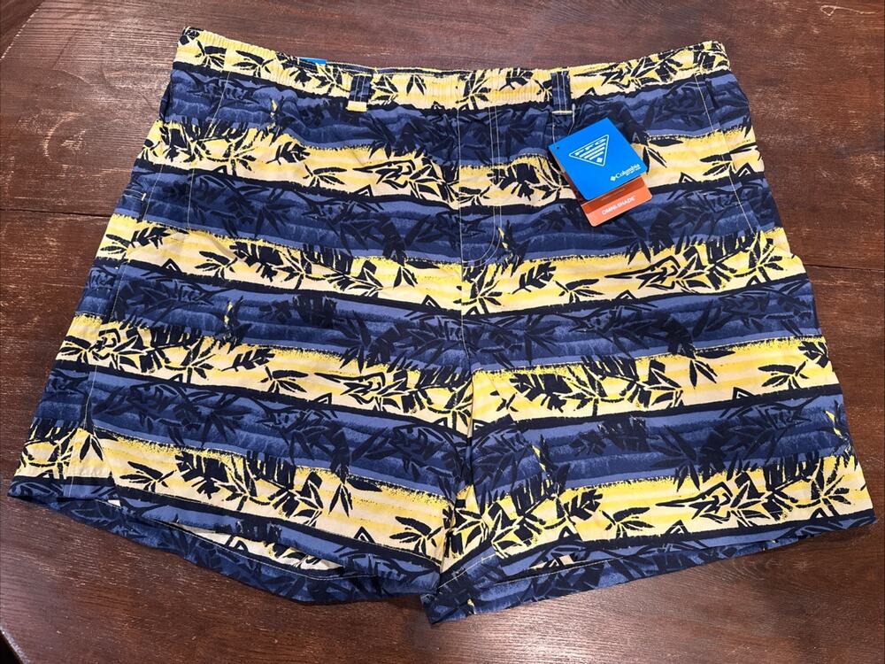 Columbia PFG Pro Fishing Gear Men Swim Shorts UPF 30 Omni-Shade Blue Sz XXL 0472